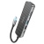 usb hub hoco hb24 easy display type-c multi-f adapter (hdmi+usb3.0+usb2.0+sd+tf+pd) metal gray 