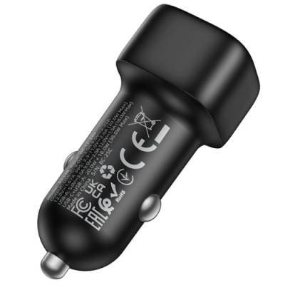 Автомобільний Зарядний Пристрій Borofone BZ34B 38W 1Type-C/20W/PD + 1USB/18W/QC3.0  (Чорний)