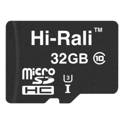 карта пам'яті hi-rali microsdhc 32gb uhs-3 10 class (чорний) 