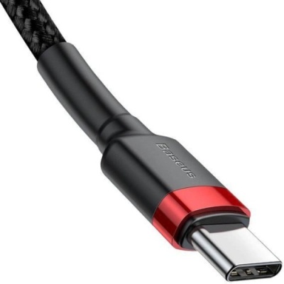 кабель baseus cafule type-c - type-c 60w/1m (catklf-g91) (black-red) 