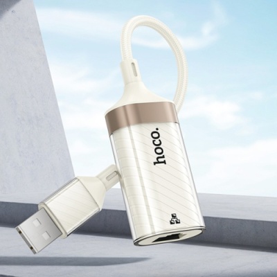 перехідник hoco ua41 usb - rj45 (білий apricot) 