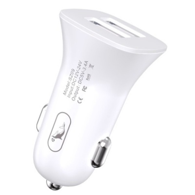 Автомобільний Зарядний Пристрій SkyDolphin SZ09 2USB/3.4A/15W (Білий)