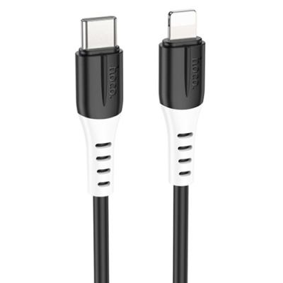 кабель hoco x82 silicone type-c - lightning 20w 3a/1m (чорний) 