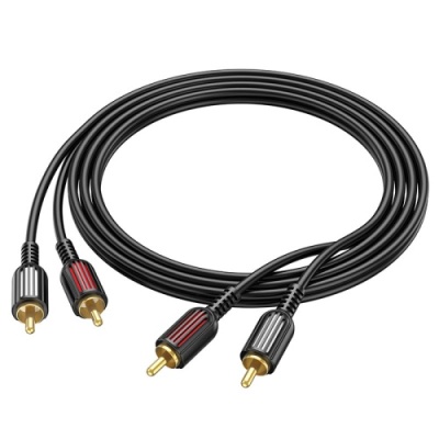 кабель aux borofone bl13 2*rca to 2*rca 1.5m (чорний) 