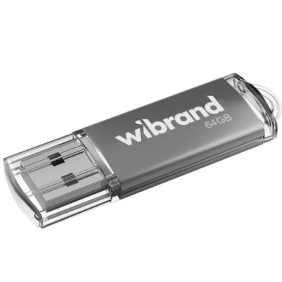 usb флеш-накопичувач wibrand 64gb cougar (срібло) 