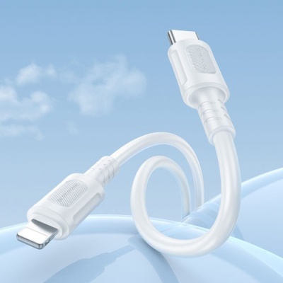 кабель borofone bx111 type-c - lightning pd27w/1m (білий) 