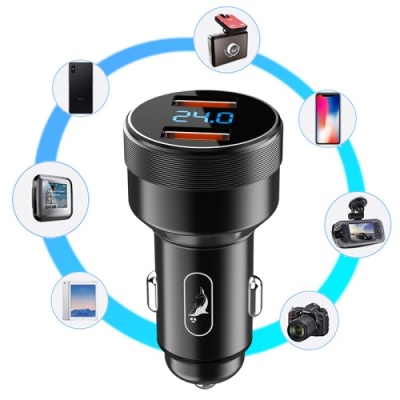 Автомобільний Зарядний Пристрій SkyDolphin SZ05 2USB/18W/QC3.0 (Чорний)
