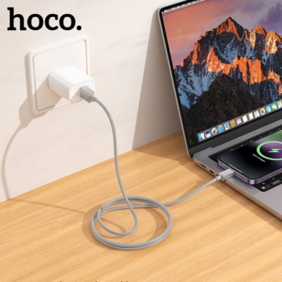кабель hoco x107 usb - lightning 2.4a/1m (сірий) 
