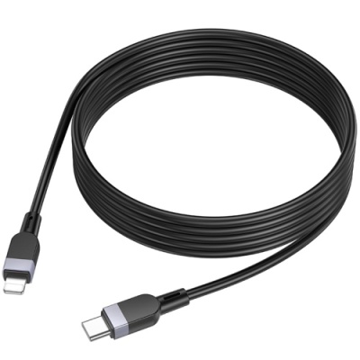 кабель hoco x109 silicone (pd) type-c - lightning 27w/2m (чорний) 