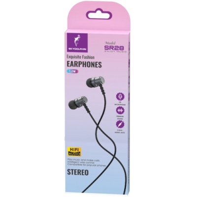 навушники skydolphin sr28 metal with mic gray 