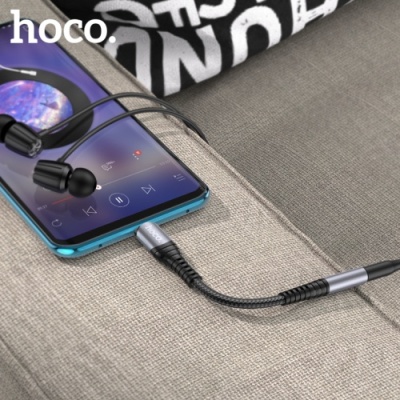 перехідник hoco ls33 type-c - 3.5 audio jack (сірий) 