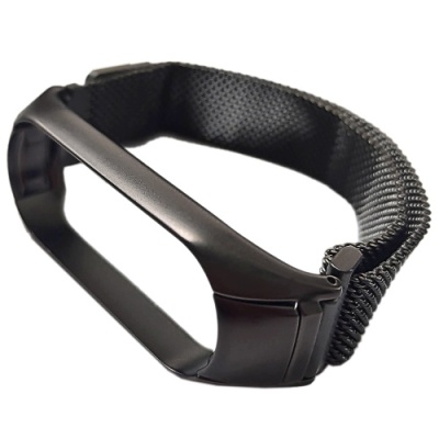 ремінець для xiaomi mi band 5/6 (milan vintage weaving vs magnet) (чорний) 
