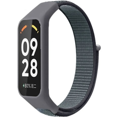 ремінець для xiaomi mi band 8 active/redmi smart band 2 nylon (wind and cloud gray) 