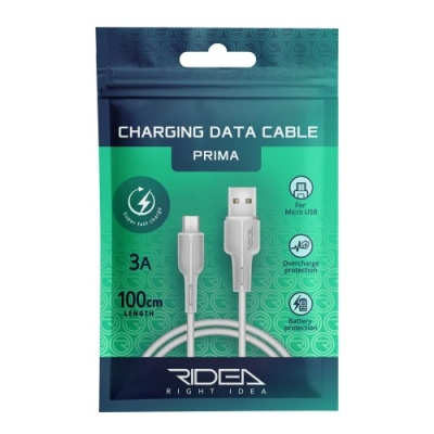 кабель ridea rc-m111 prima usb - microusb 3a/1m (білий) 