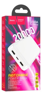 додаткова батарея power bank hoco j100a high-ranking 20000 mah (білий) 