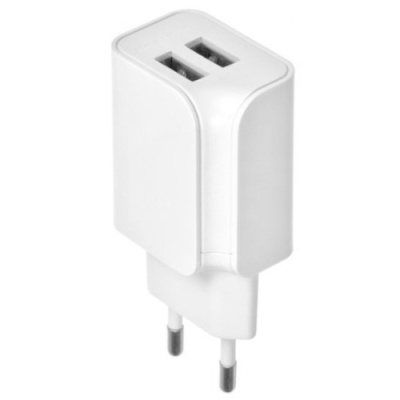 мережевий зарядний пристрій xo l35d 2usb/2.1a + (usb - microusb) (бiлий) 