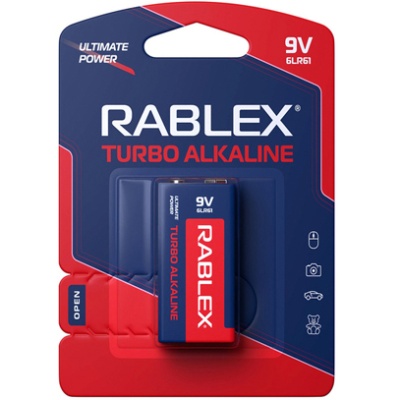 батарейка rablex 9v krona alk turbo bl (1шт) 