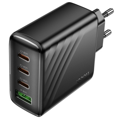 мережевий зарядний пристрій hoco cs27a pd67w+ qc3.0 (1usb/3type-c) (чорний) 
