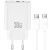 мережевий зарядний пристрій xo ce42 1usb/18w/qc3.0 + 1type-c/30w/pd + (type-c - type-c) (бiлий) 