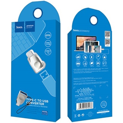перехідник hoco ua9 otg usb - type-c (сталевий) 