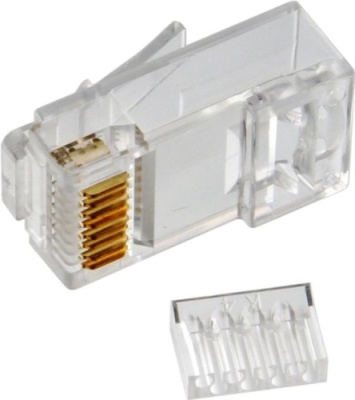 конектор rj-45 merlion (rj45ml-2-50-cat6-ftp) екранований, подвійний з позолоченими контактами