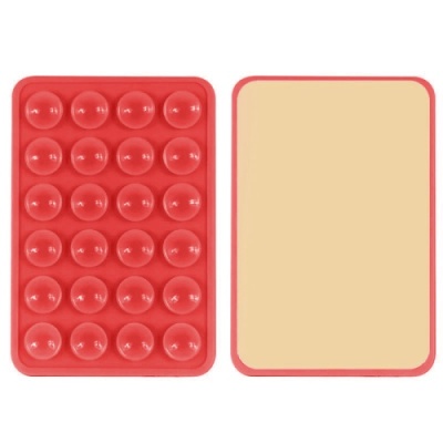 Купить силіконова тримач-присоска телефону sticker side silicone (3m килимок липучка) (червоний) онлайн