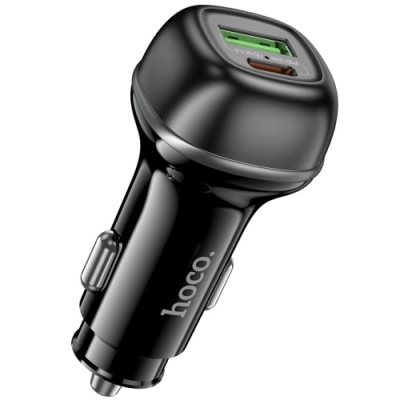 Автомобільний Зарядний Пристрій Hoco Z58A 1USB/1USB-C QC/PD48W (Чорний)