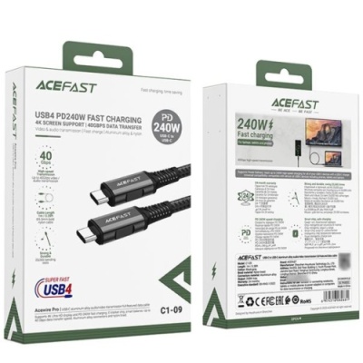 кабель acefast c1-09 type-c - type-c (1.2м) (чорний) 