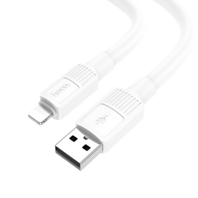 кабель hoco x84 solid usb - lightning 2.4a/1m (білий) 