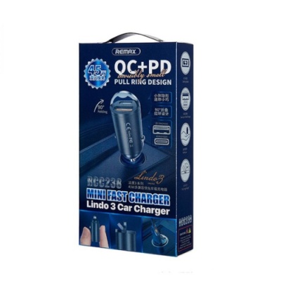 Автомобільний Зарядний Пристрій Remax RCC238 45W 1USB/QC3.0 + 1Type-C/PD (Чорний)