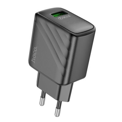 мережевий зарядний пристрій hoco cs21a 1usb/18w/qc3.0 (чорний) 