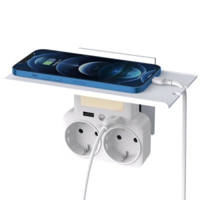 мережевий розгалужувач xo wl-09 eu 2ac+2usb (білий) 
