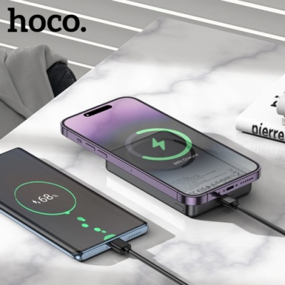 додаткова батарея power bank hoco q34 clever pd20w magnetic with digital display 10000mah (сірий) 