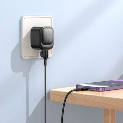 мережевий зарядний пристрій borofone bas21a special 2usb/10.5w/2a + (usb - lightning) (чорний) 