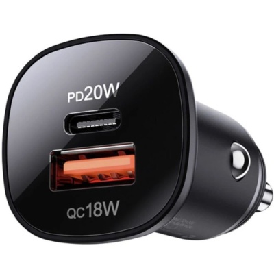 Автомобільний Зарядний Пристрій Acefast B1 mini PD + QC 3.0 (1 Type-C/1 USB/3A/38W) (чорний)