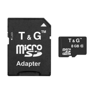 карта пам'яті tg microsdhc 8gb 10 class + adapter (чорний) 