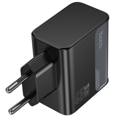 мережевий зарядний пристрій hoco cs75a 1usb/18w/qc3.0 + 2type-c/70w/pd (чорний) 