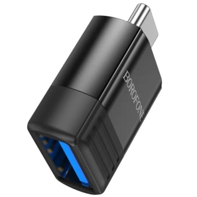 перехідник borofone bv18 type-c male - usb 3.0 female (чорний) 