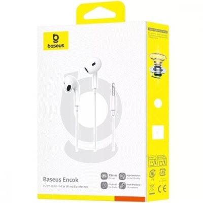 навушники baseus encok hz19 (3,5mm) (білий) 
