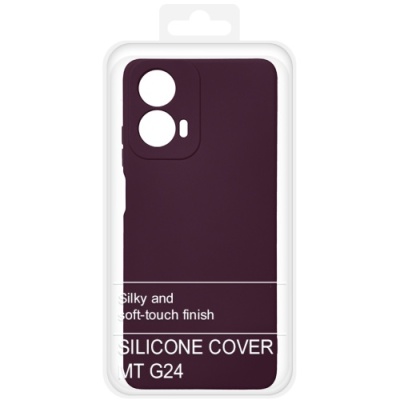 Купить силіконовий чохол soft silicone case для motorola g04/g04s/g24/e14 (бордовий) онлайн