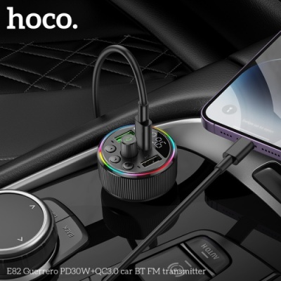 FM Модулятор Hoco E82 (PD30W+QC3.0) (Чорний)