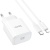 мережевий зарядний пристрій hoco c76a pro 1type-c/30w/qc3.0/pd + (type-c - lightning) (білий) 