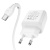 мережевий зарядний пристрій hoco n5 1usb/18w/qc3.0 + 1type-c/20w/pd + (type-c - type-c) (білий) 