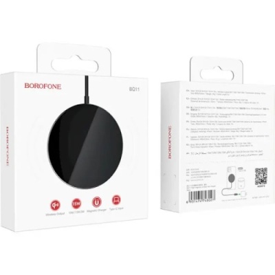 безпровідний зарядний пристрій borofone bq11 15w (чорний) 