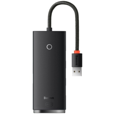 usb hub baseus lite series 4-port (usb-a to usb 3.0*4) (wkqx030001) 25cm black 