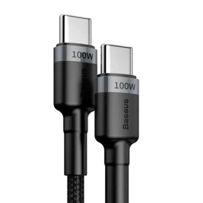 кабель baseus cafule type-c - type-c 100w/1m (catklf-dlg1) (black-grey) 