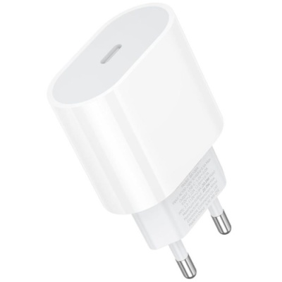 мережевий зарядний пристрій borofone ba100a 1usb-c pd/qc 20w (бiлий) 