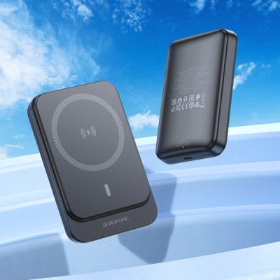 додаткова батарея power bank borofone bj63a with magsafe 15w+pd20w 10000 mah (чорний) 