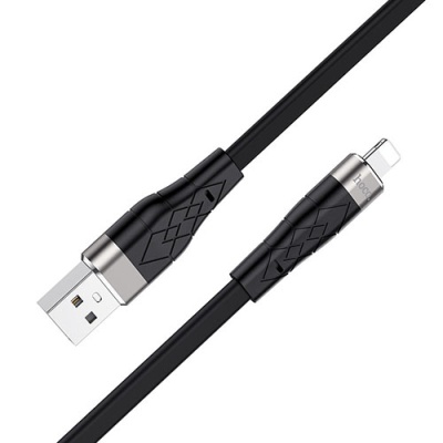 кабель hoco x53 silicone usb - lightning 2.4a/1m (чорний) 