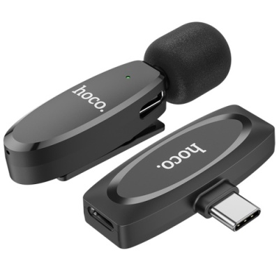 мікрофон петличний бездротовий hoco l15 type-c (чорний) 